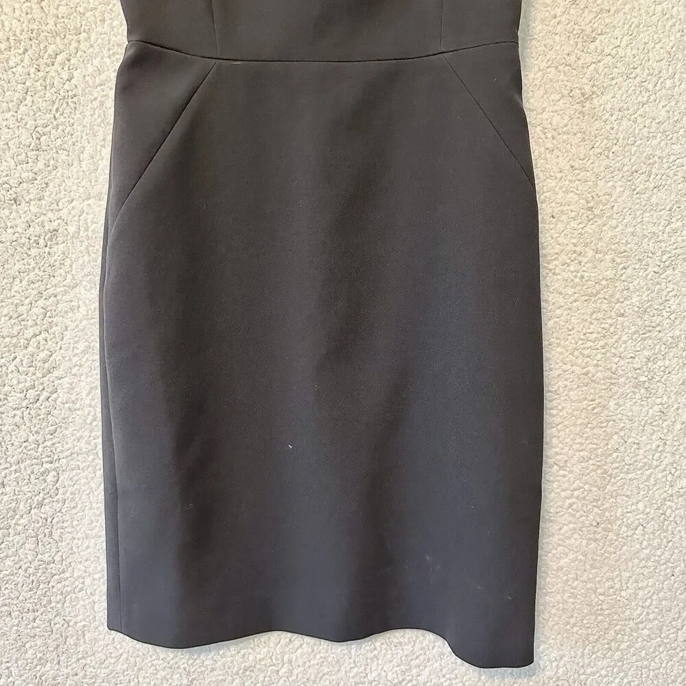 J Crew Women’s Cap Sleeve Boatneck Bodycon Midi Dress Black‎ Size 0 NEW